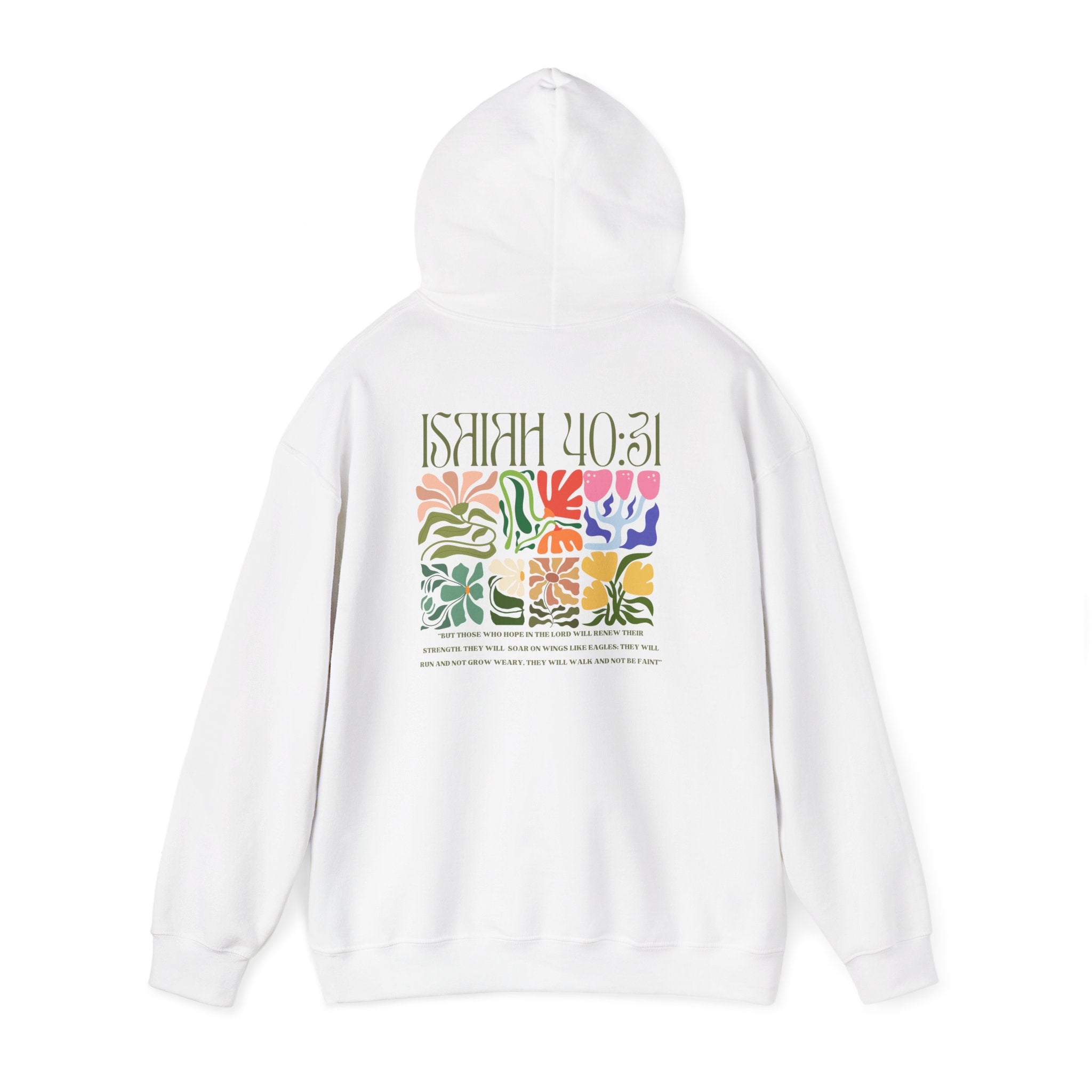 Run and Grow Hoodie| Isaiah 40:31 | Flower Pattern
