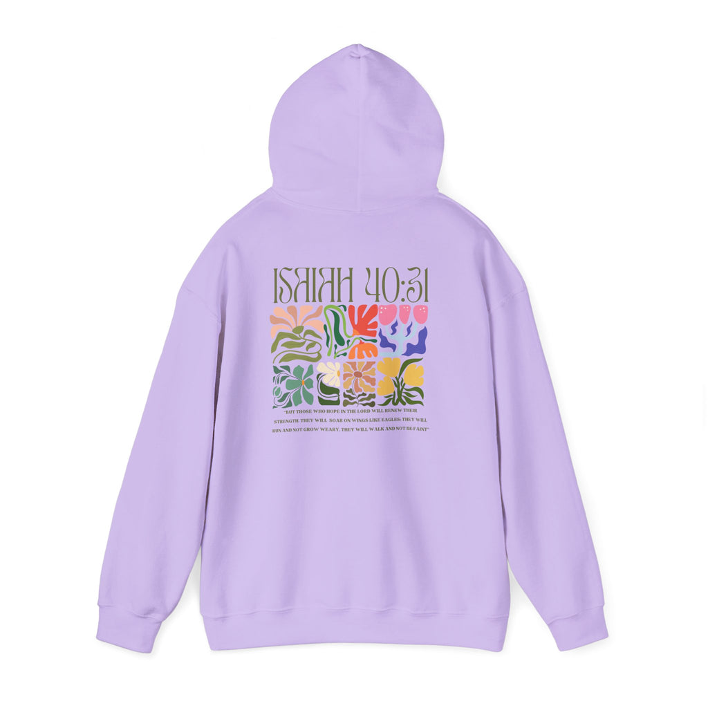 Run and Grow Hoodie| Isaiah 40:31 | Flower Pattern