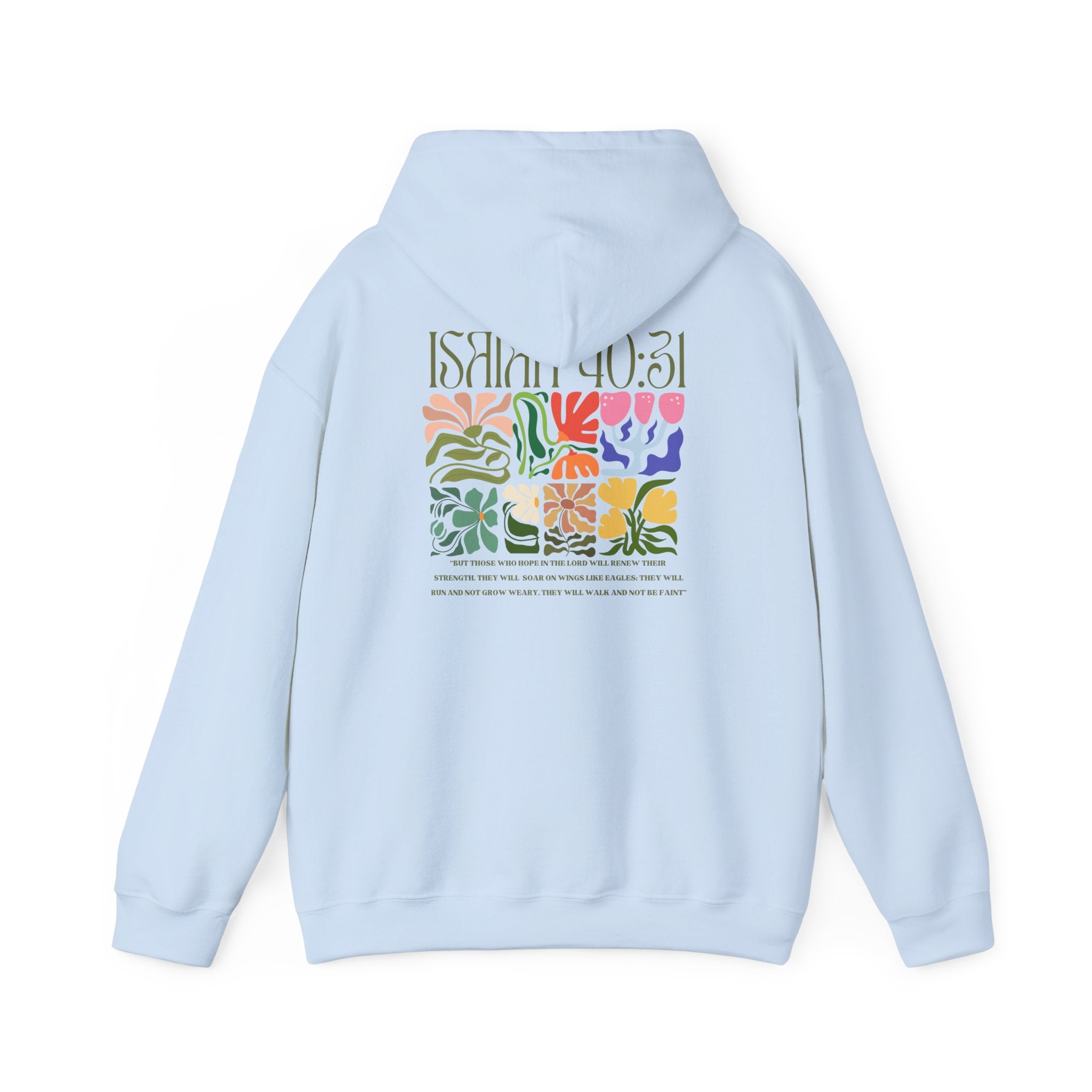 Run and Grow Hoodie| Isaiah 40:31 | Flower Pattern