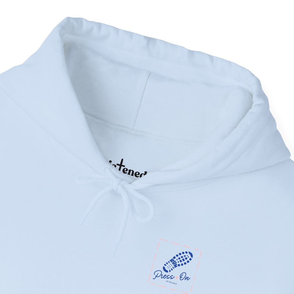 “Press On” Hoodie with Philippians 3:14 Design