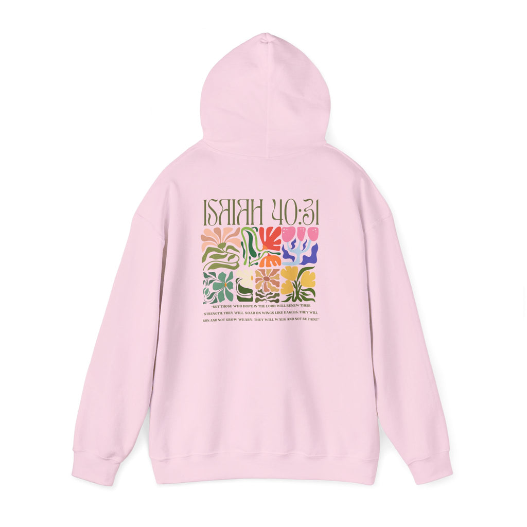 Run and Grow Hoodie| Isaiah 40:31 | Flower Pattern