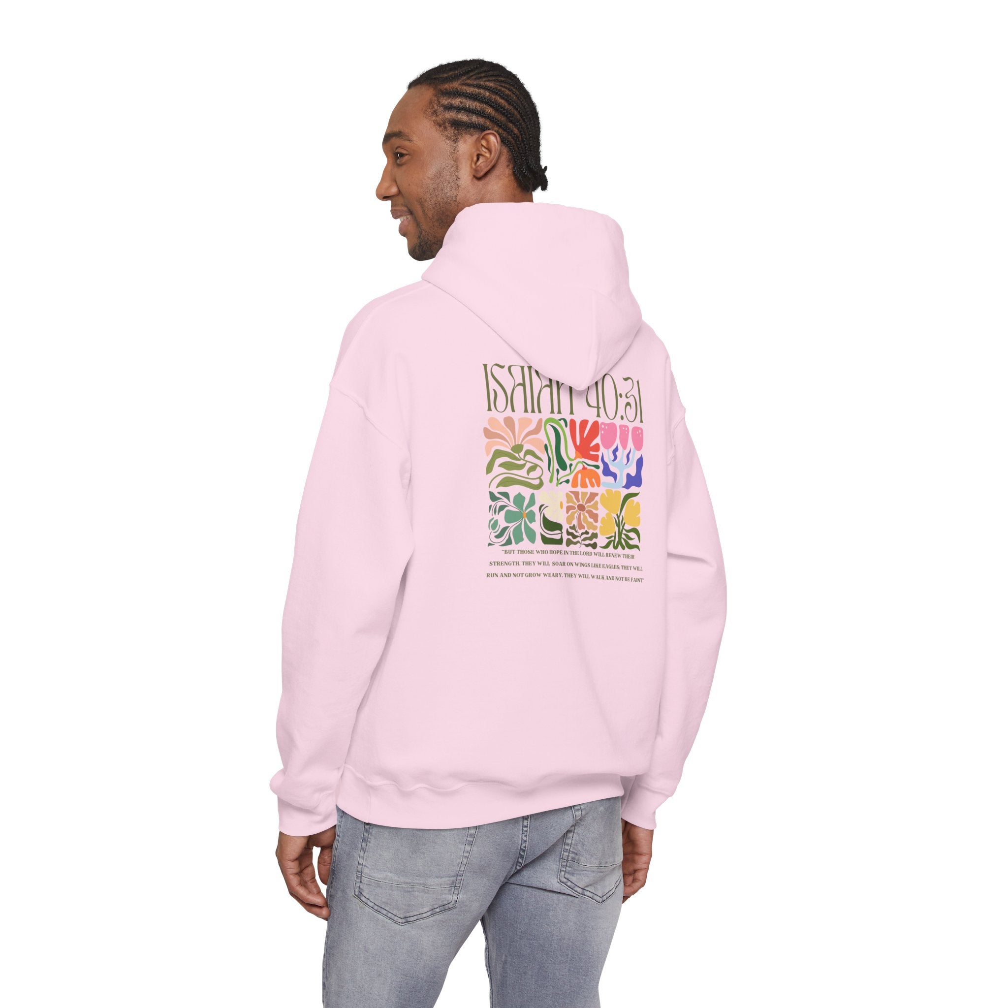 Run and Grow Hoodie| Isaiah 40:31 | Flower Pattern