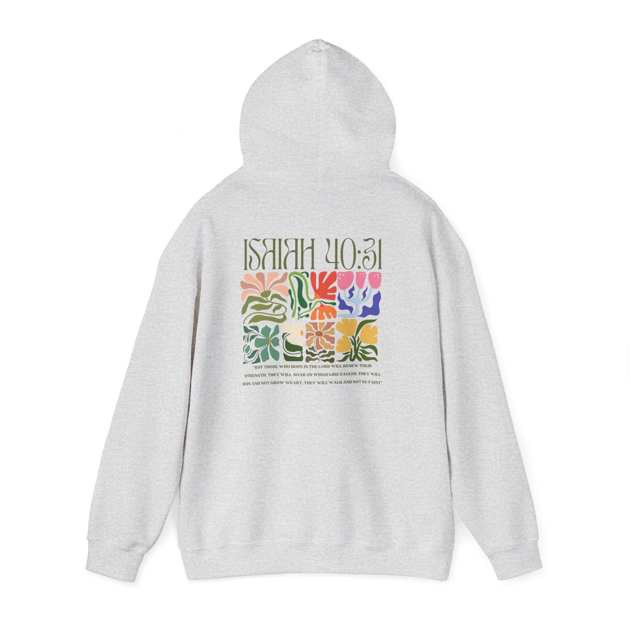 Run and Grow Hoodie| Isaiah 40:31 | Flower Pattern