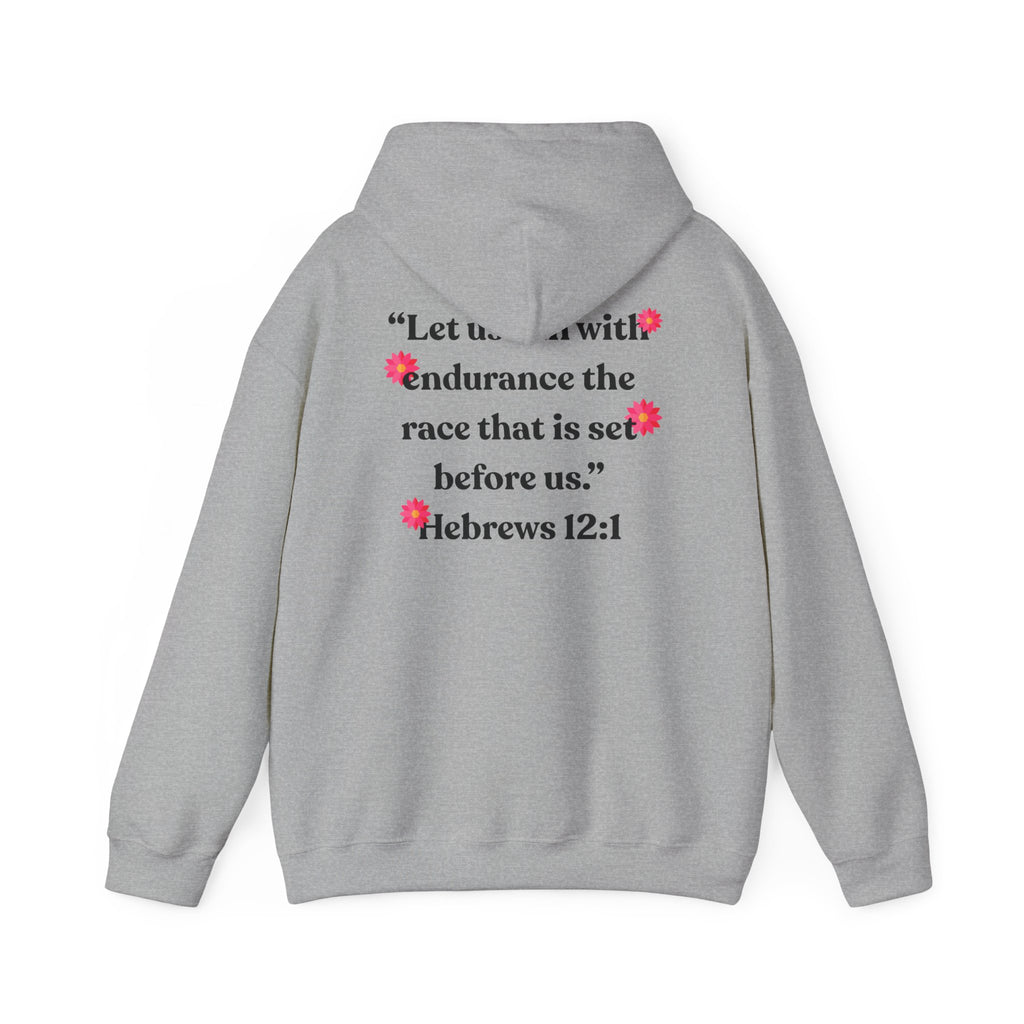 Run With Endurance Hoodie| Hebrews 12:1| Cactus Design Hoodie