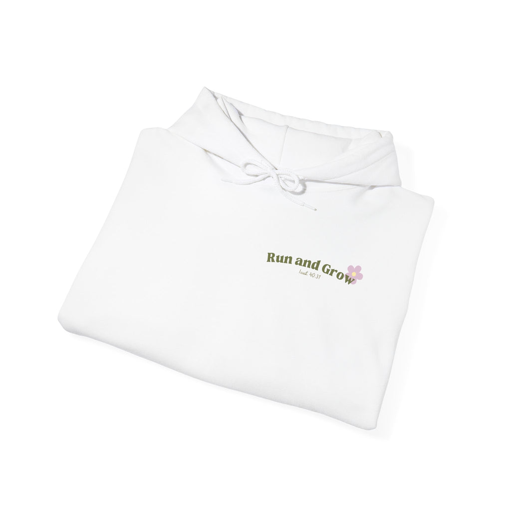 Run and Grow Hoodie| Isaiah 40:31 | Flower Pattern