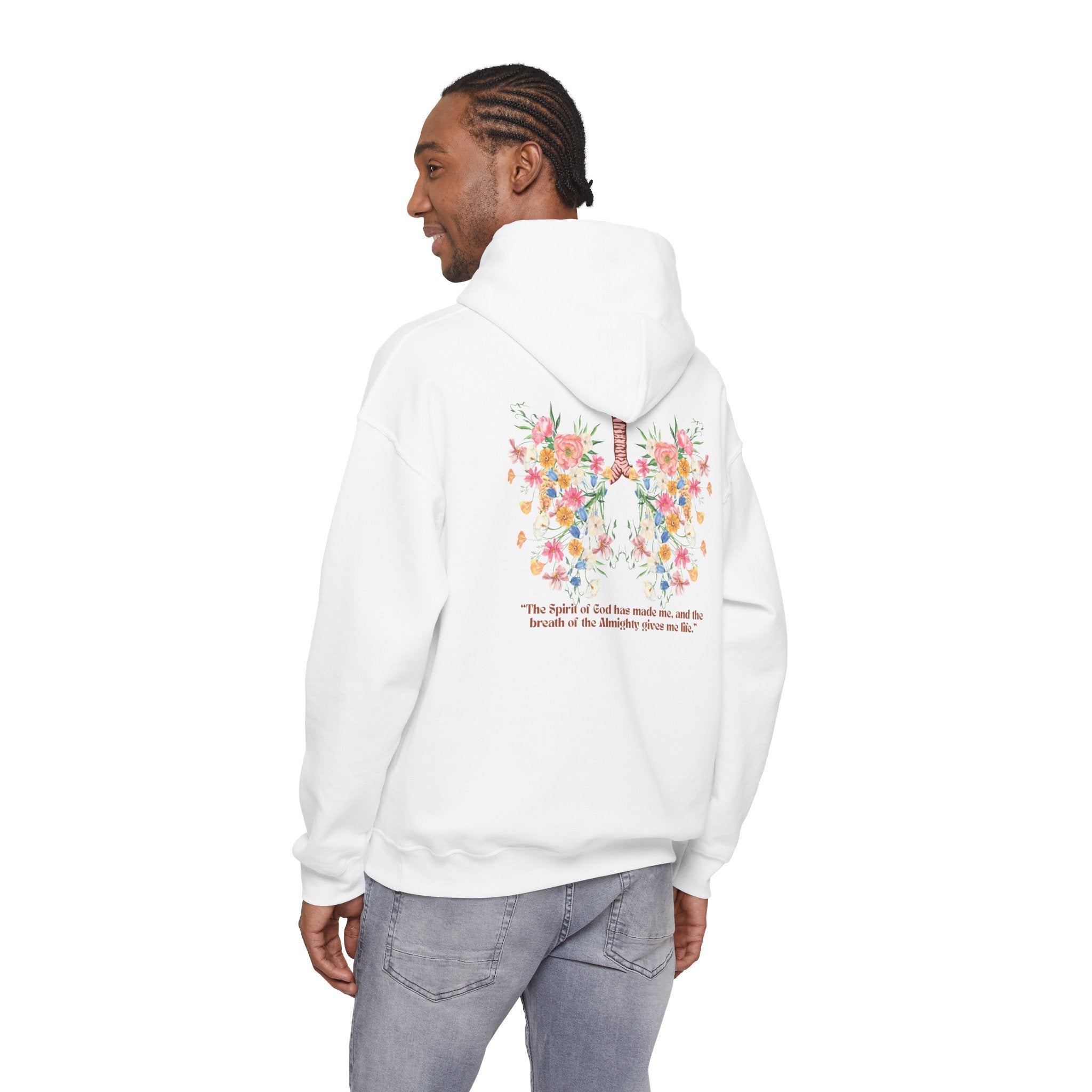 Breathe Hoodie | Job 33:4 | Flower Lungs