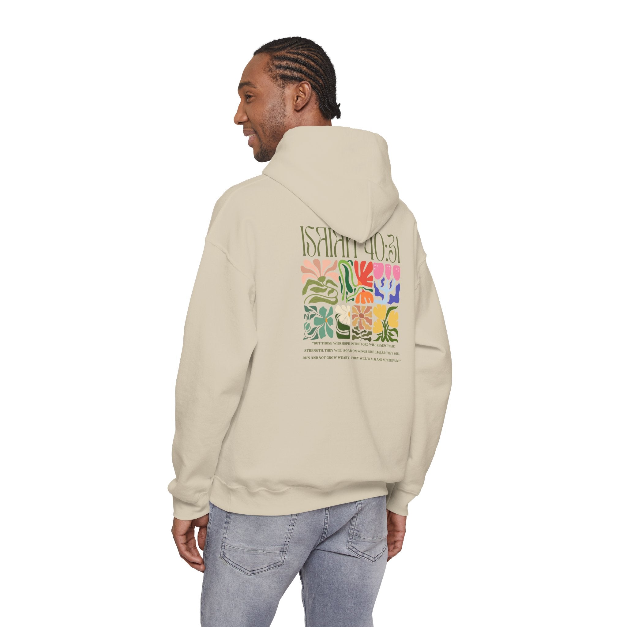 Run and Grow Hoodie| Isaiah 40:31 | Flower Pattern