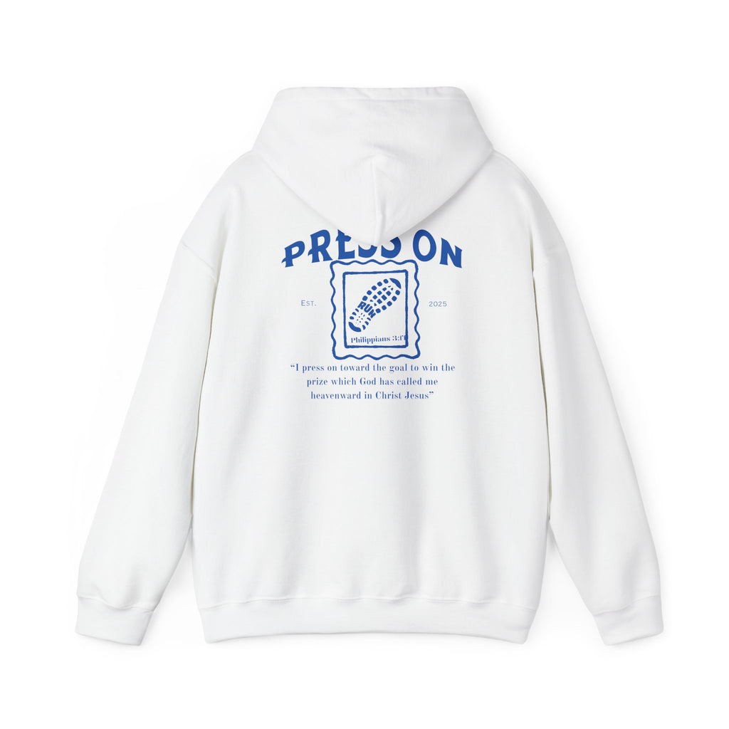 “Press On” Hoodie with Philippians 3:14 Design
