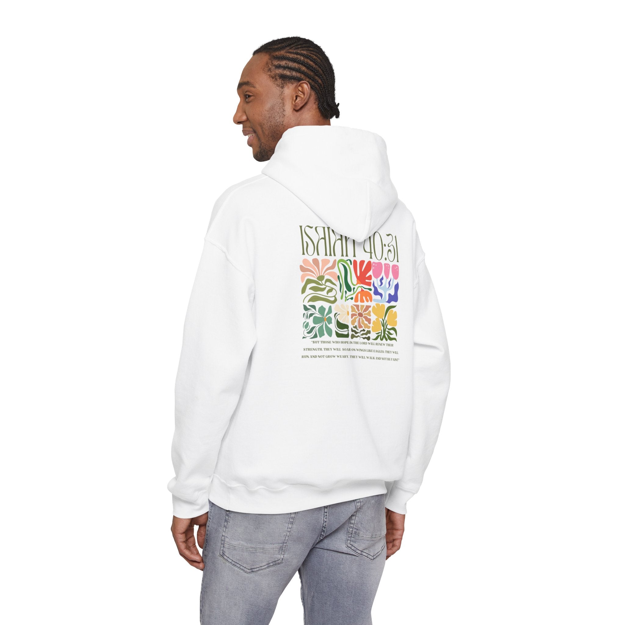 Run and Grow Hoodie| Isaiah 40:31 | Flower Pattern