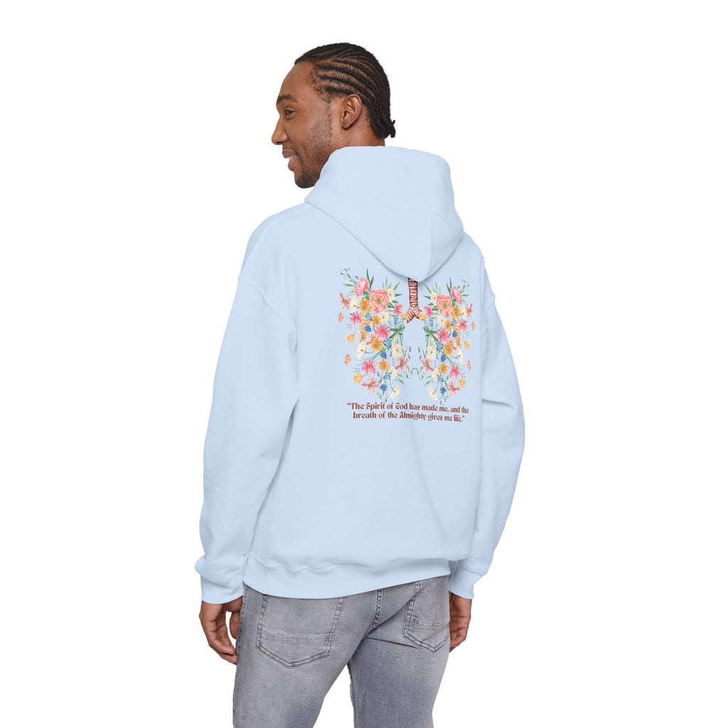 Breathe Hoodie | Job 33:4 | Flower Lungs