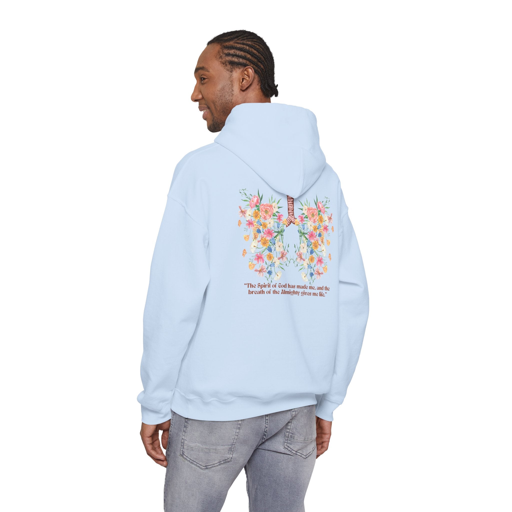 Breathe Hoodie | Job 33:4 | Flower Lungs