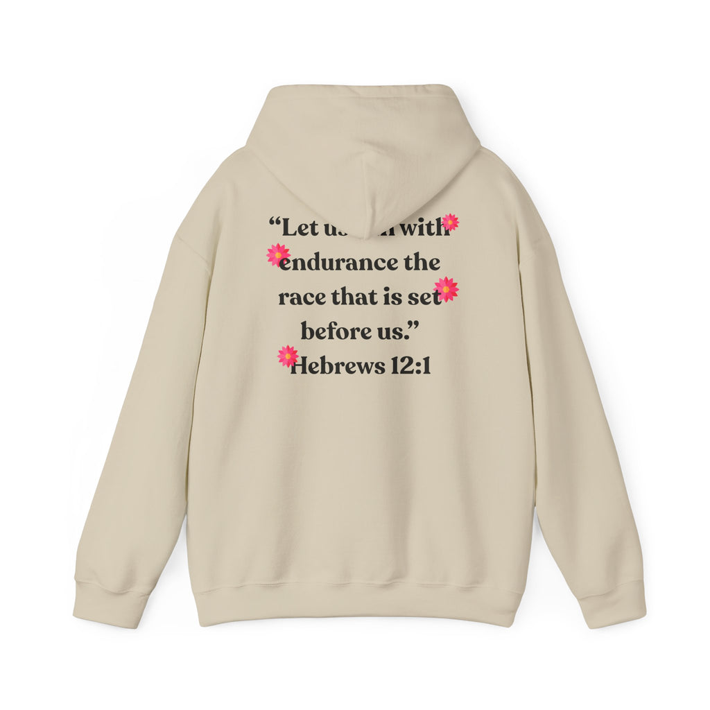 Run With Endurance Hoodie| Hebrews 12:1| Cactus Design Hoodie