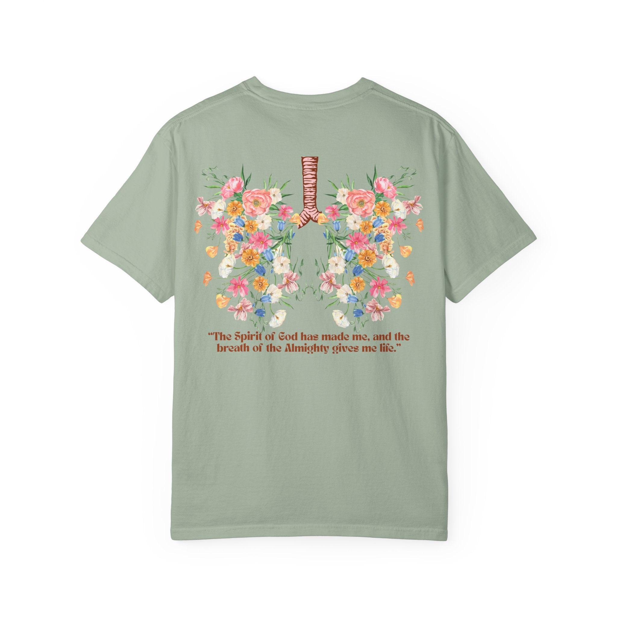 Breathe Flower Lungs Comfort Tee |  Job 33:4 Christian Runner Shirt