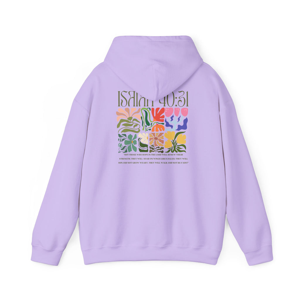 Run and Grow Hoodie| Isaiah 40:31 | Flower Pattern