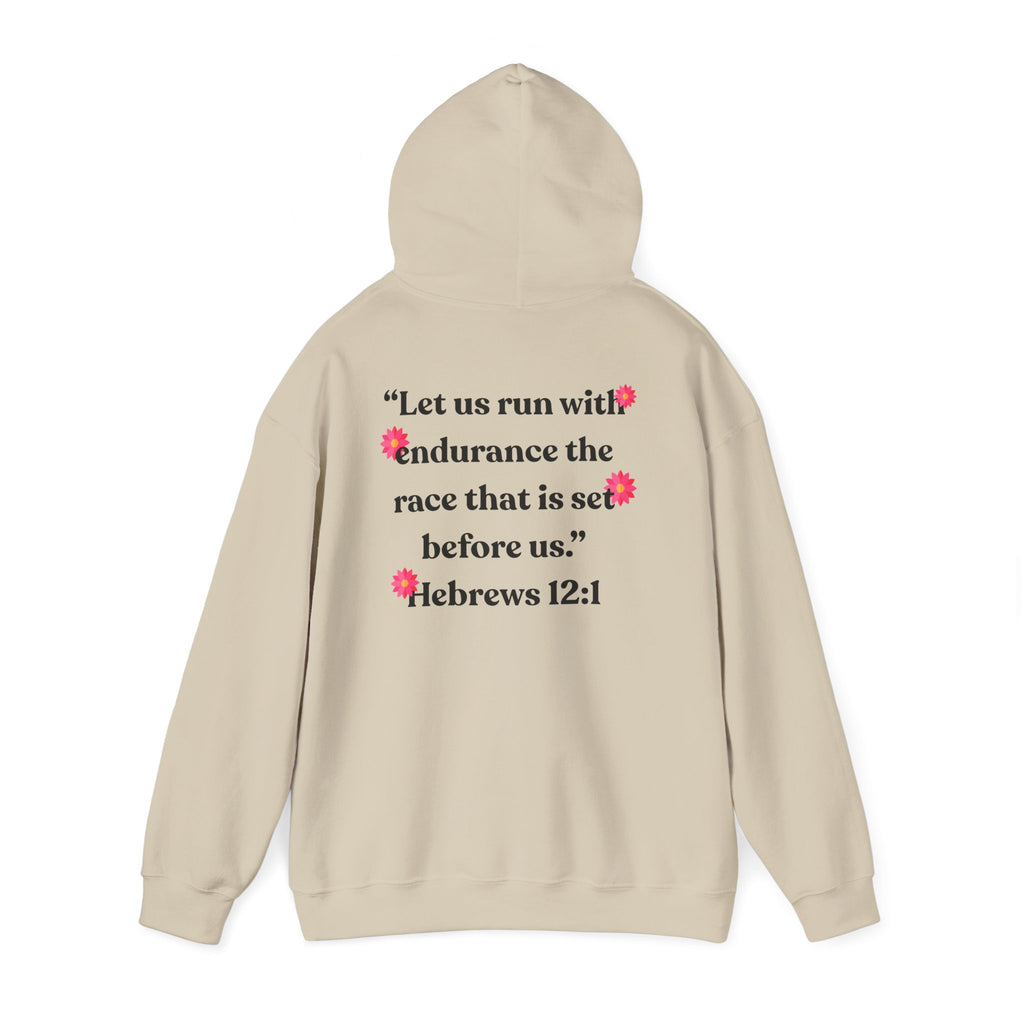 Run With Endurance Hoodie| Hebrews 12:1| Cactus Design Hoodie