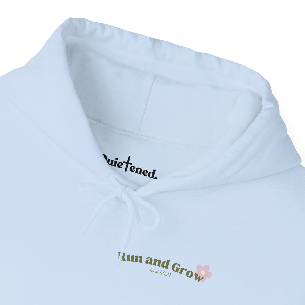 Run and Grow Hoodie| Isaiah 40:31 | Flower Pattern