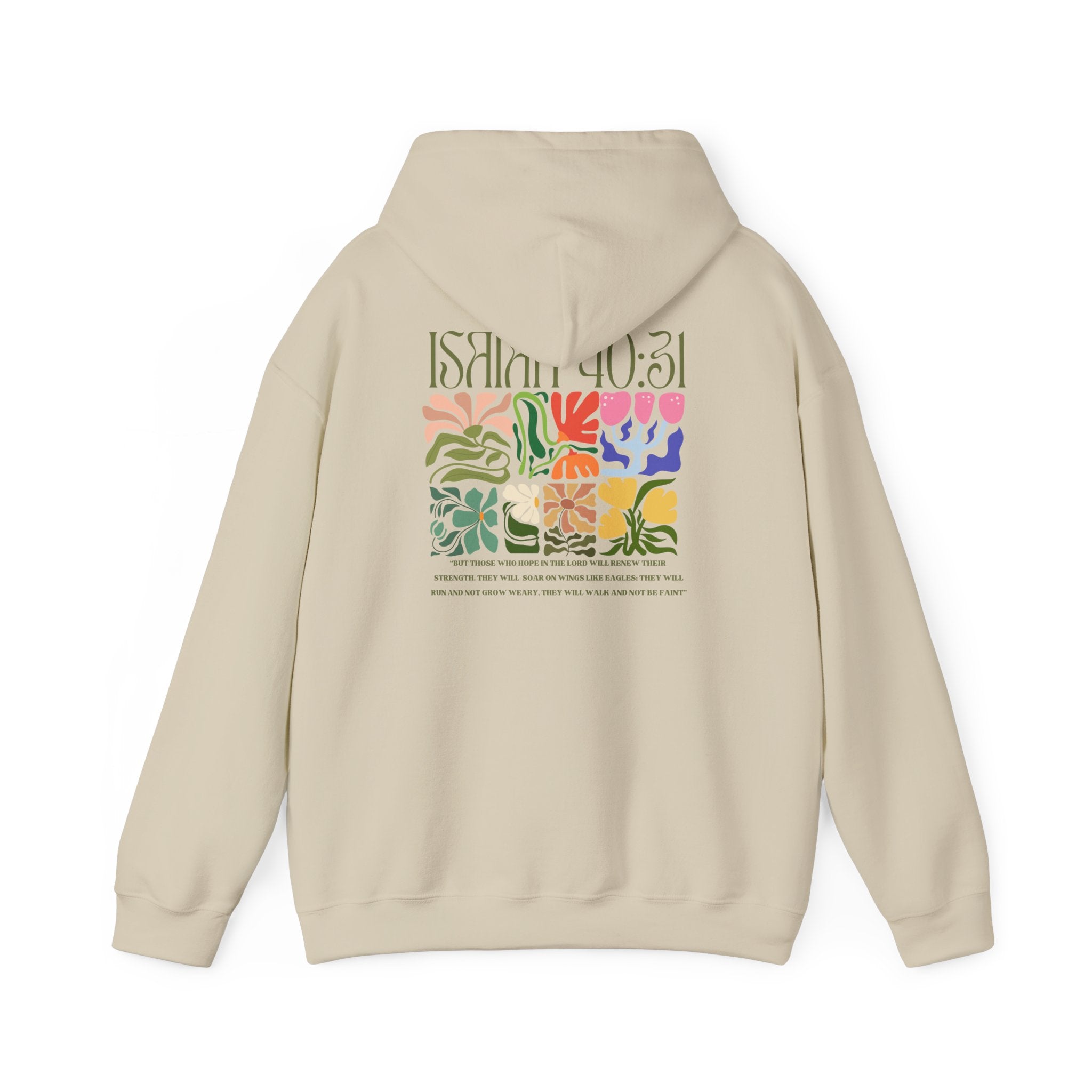 Run and Grow Hoodie| Isaiah 40:31 | Flower Pattern