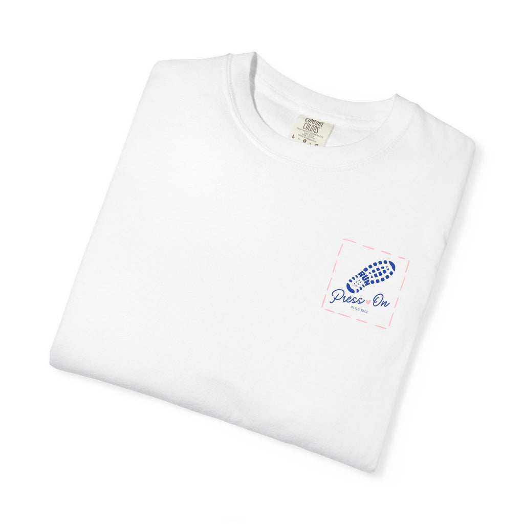 Press On Philippians 3:14 Comfort Tee| Postage Design