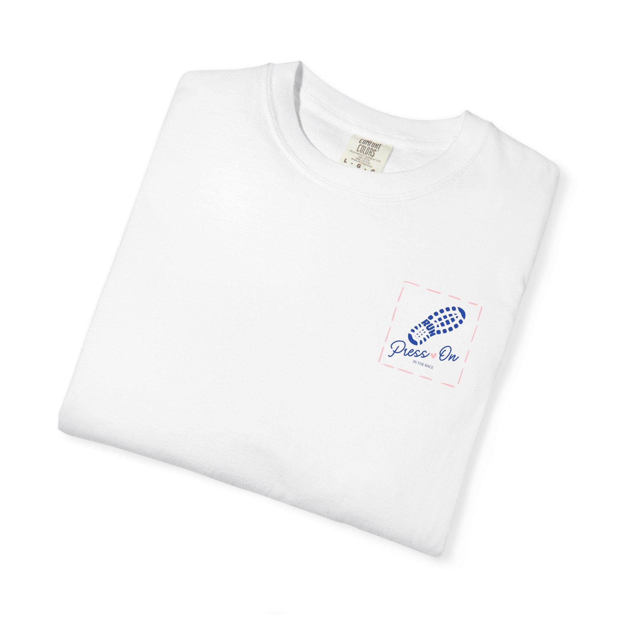 Press On Philippians 3:14 Comfort Tee| Postage Design