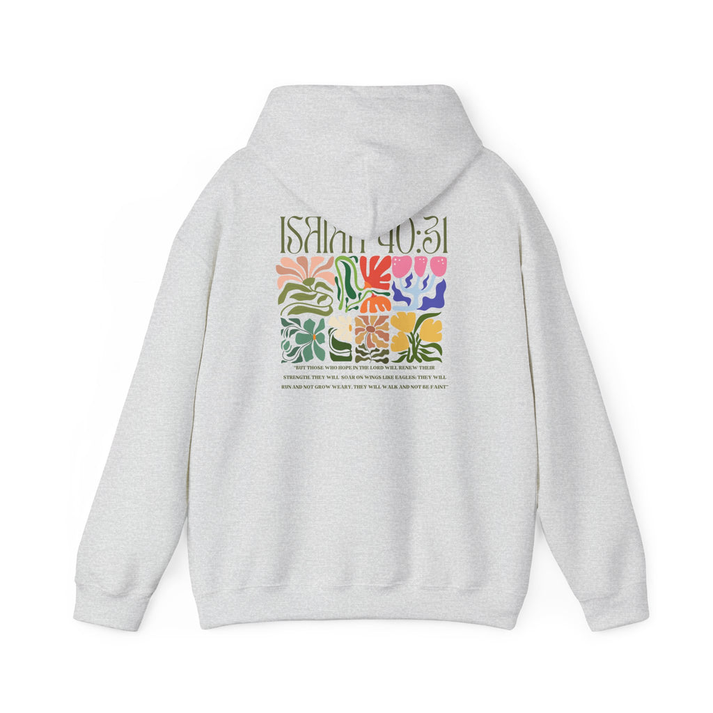 Run and Grow Hoodie| Isaiah 40:31 | Flower Pattern