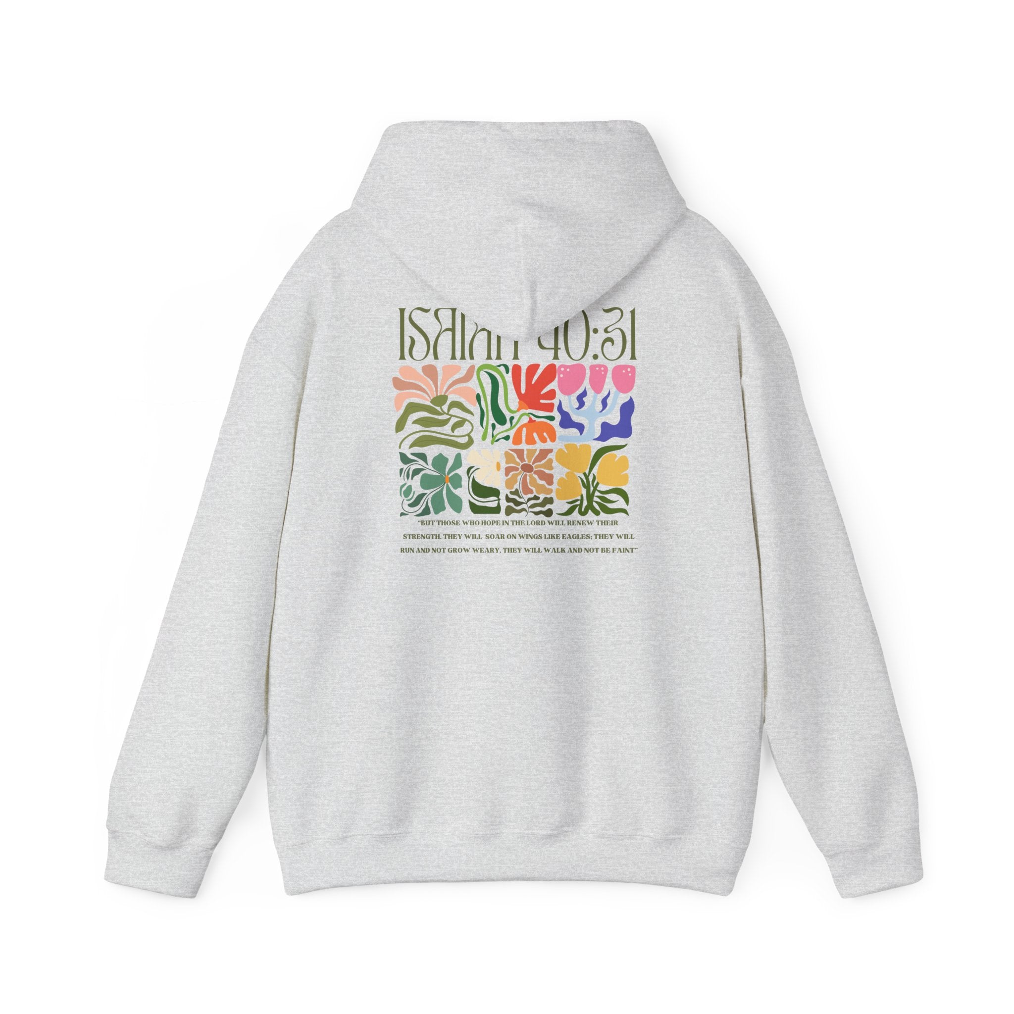 Run and Grow Hoodie| Isaiah 40:31 | Flower Pattern