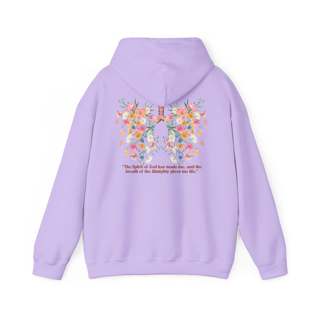Breathe Hoodie | Job 33:4 | Flower Lungs