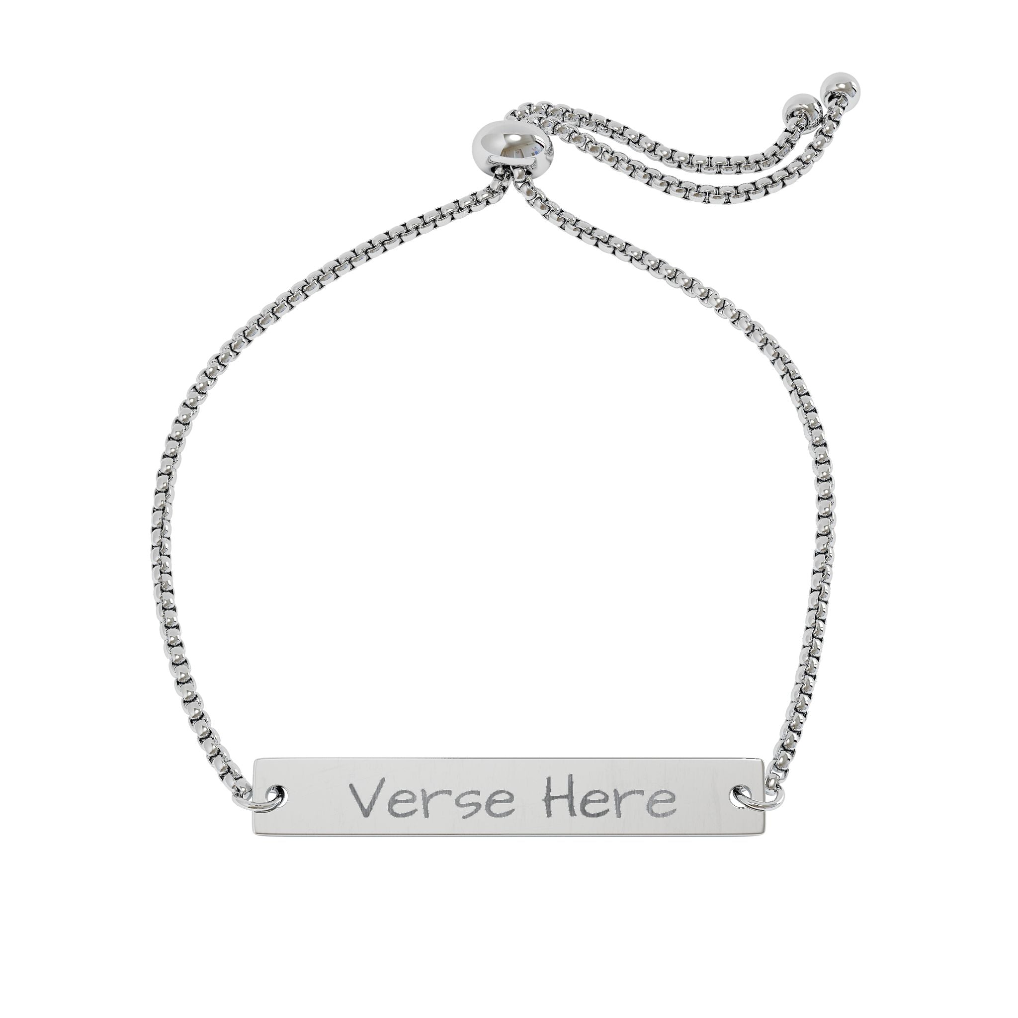 Engravable Flat Bar Bracelet — Adjustable Personalized Nameplate