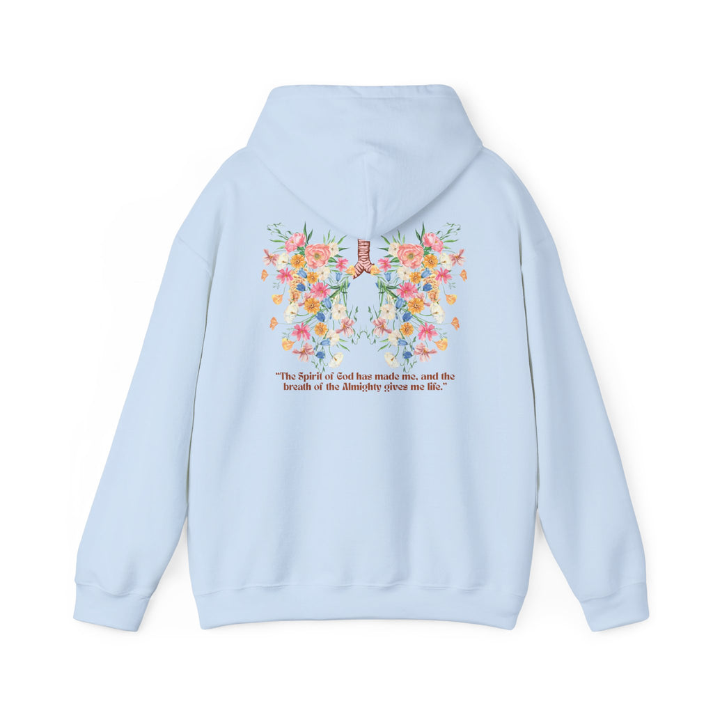 Breathe Hoodie | Job 33:4 | Flower Lungs