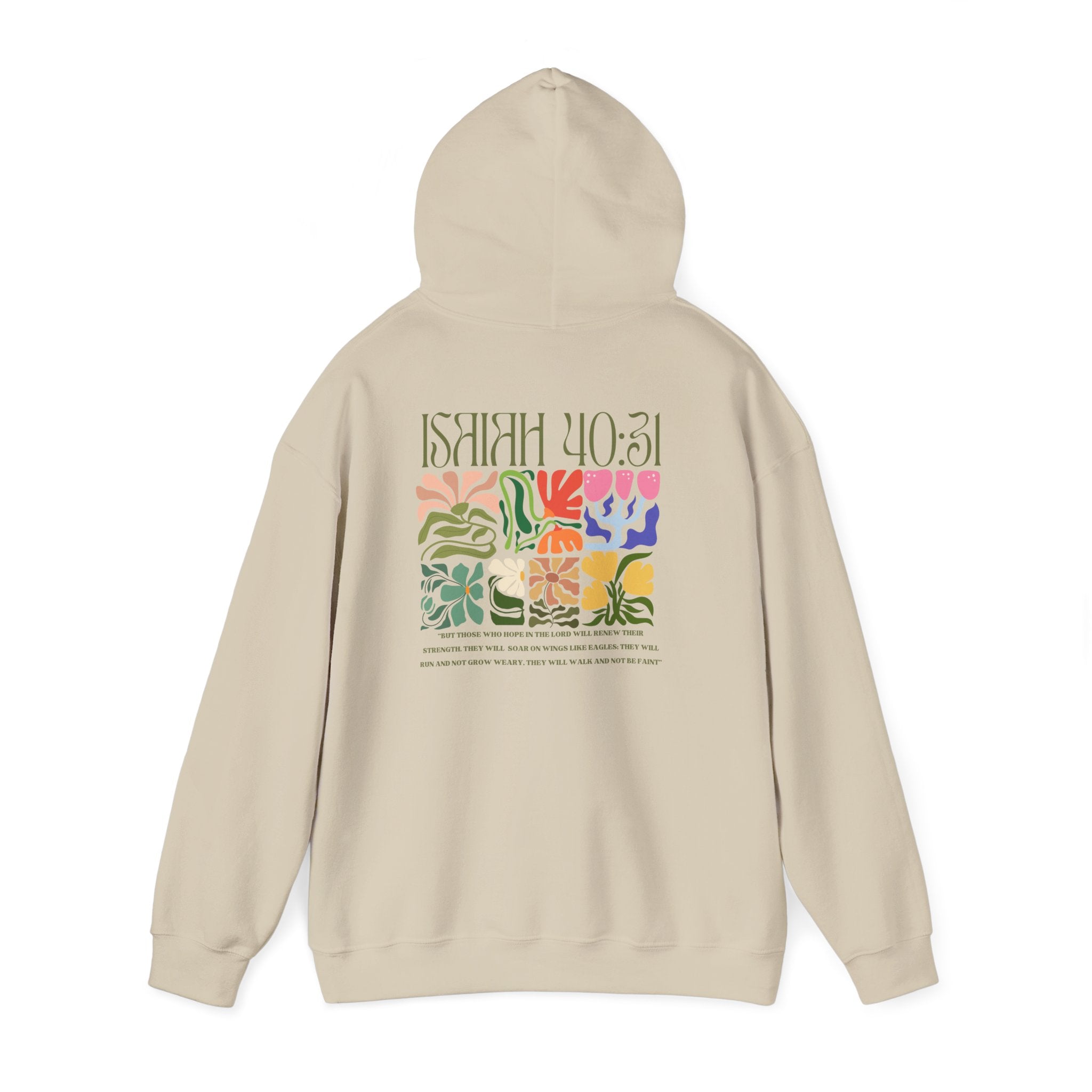 Run and Grow Hoodie| Isaiah 40:31 | Flower Pattern