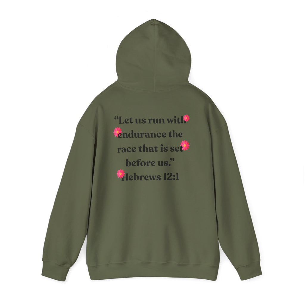 Run With Endurance Hoodie| Hebrews 12:1| Cactus Design Hoodie