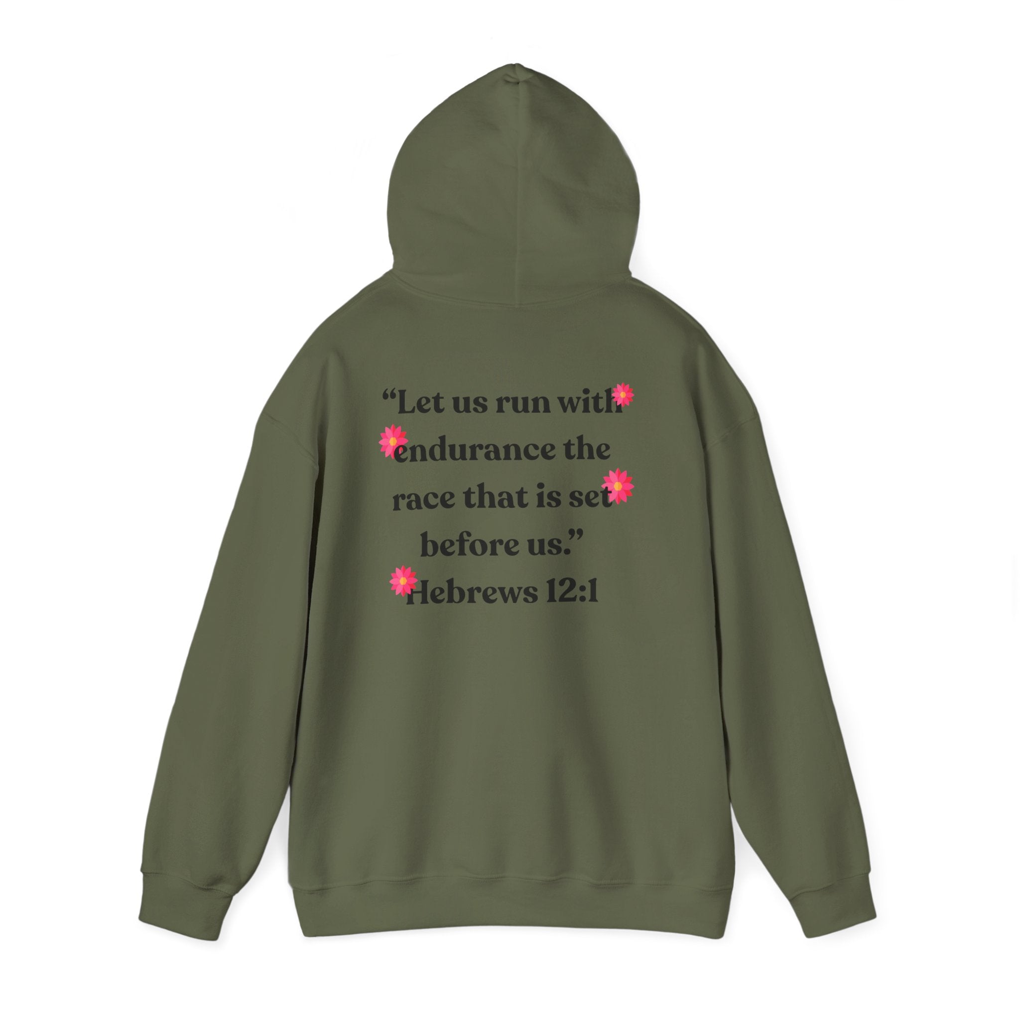 Run With Endurance Hoodie| Hebrews 12:1| Cactus Design Hoodie