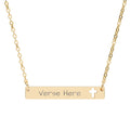 Engravable Cutout Cross Bar Necklace with Personalized  Verse Pendant
