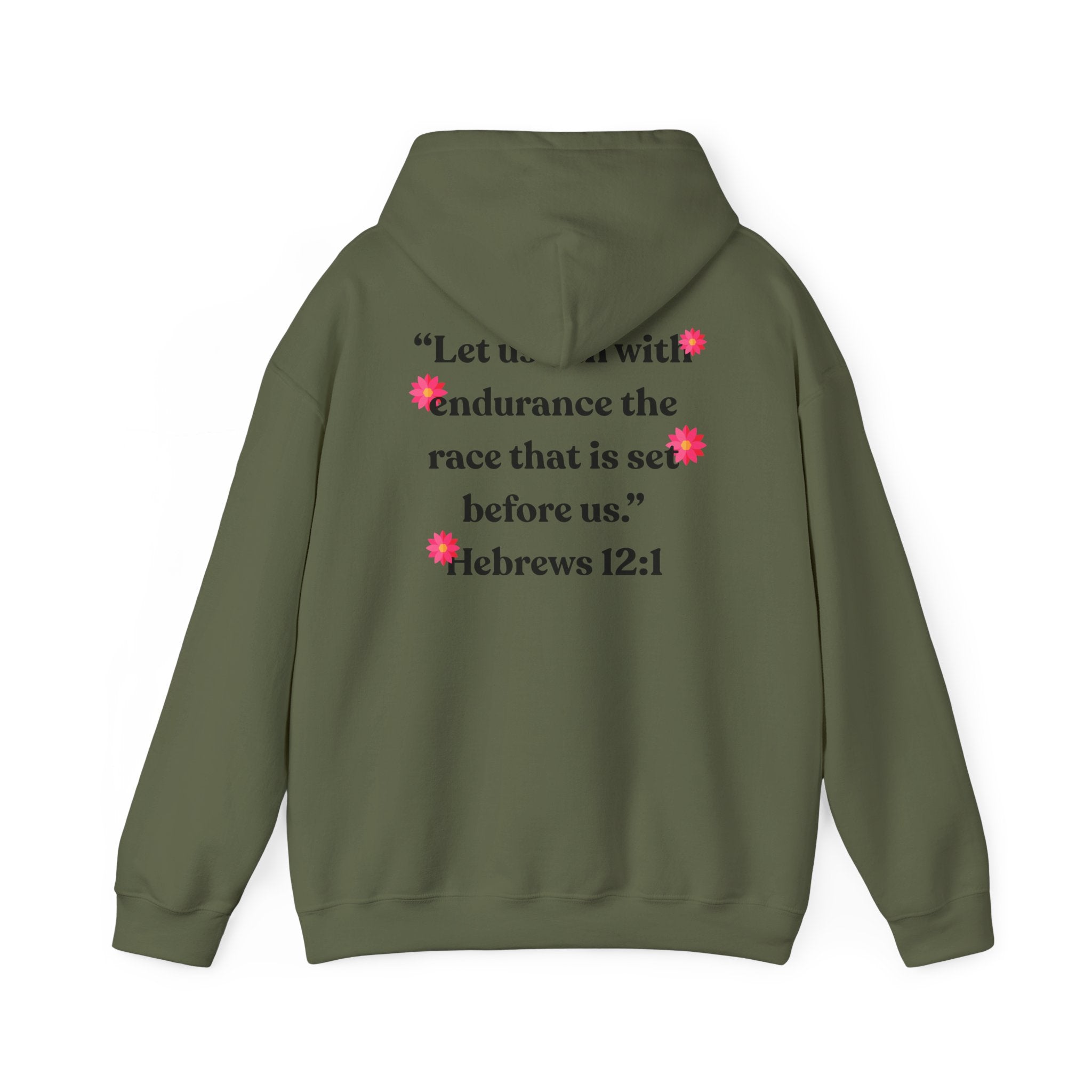 Run With Endurance Hoodie| Hebrews 12:1| Cactus Design Hoodie