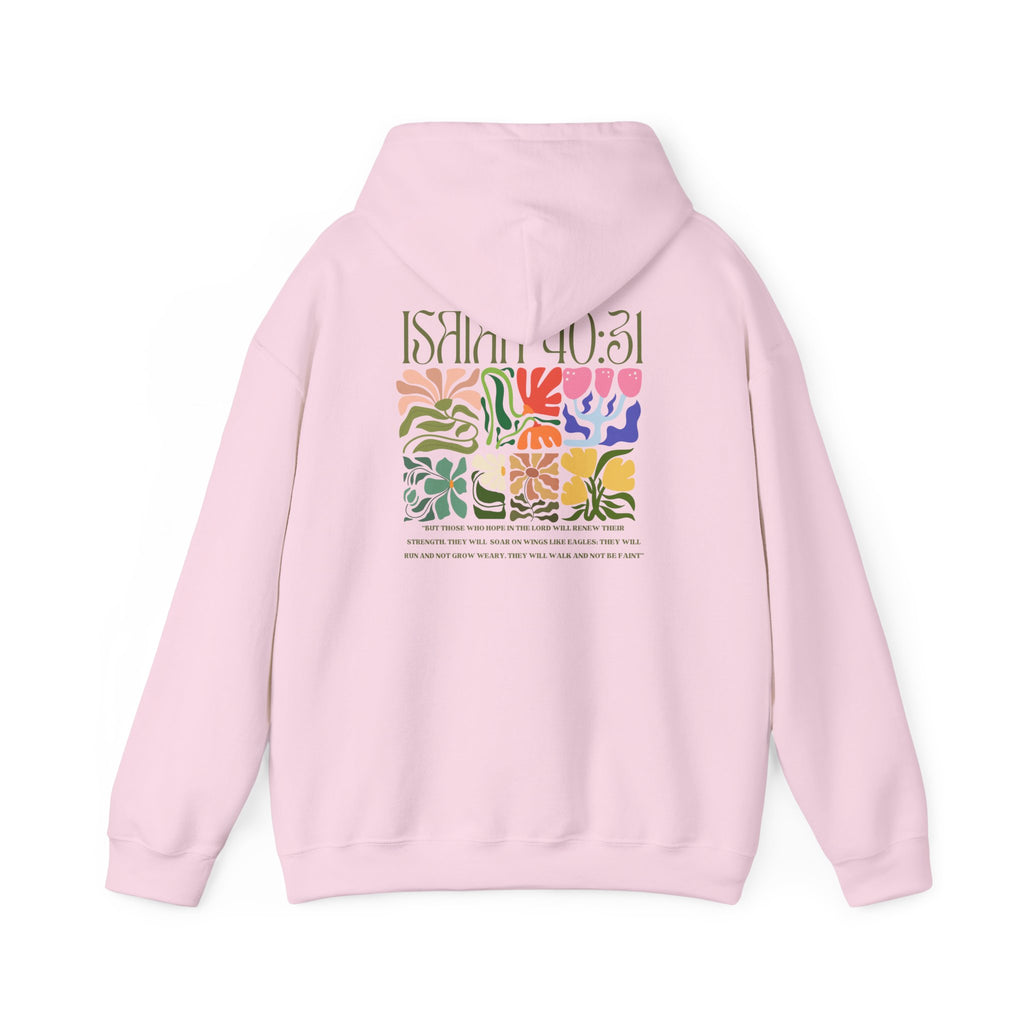 Run and Grow Hoodie| Isaiah 40:31 | Flower Pattern