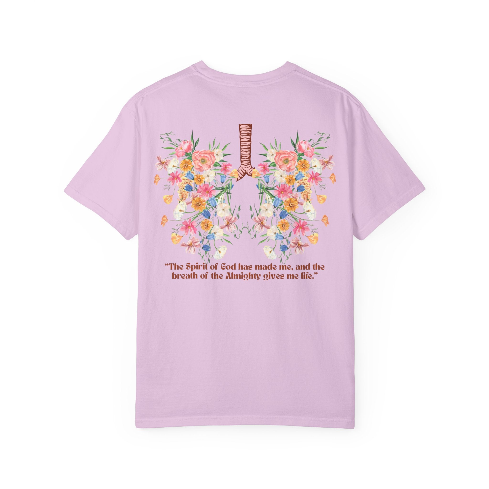 Breathe Flower Lungs Comfort Tee |  Job 33:4 Christian Runner Shirt