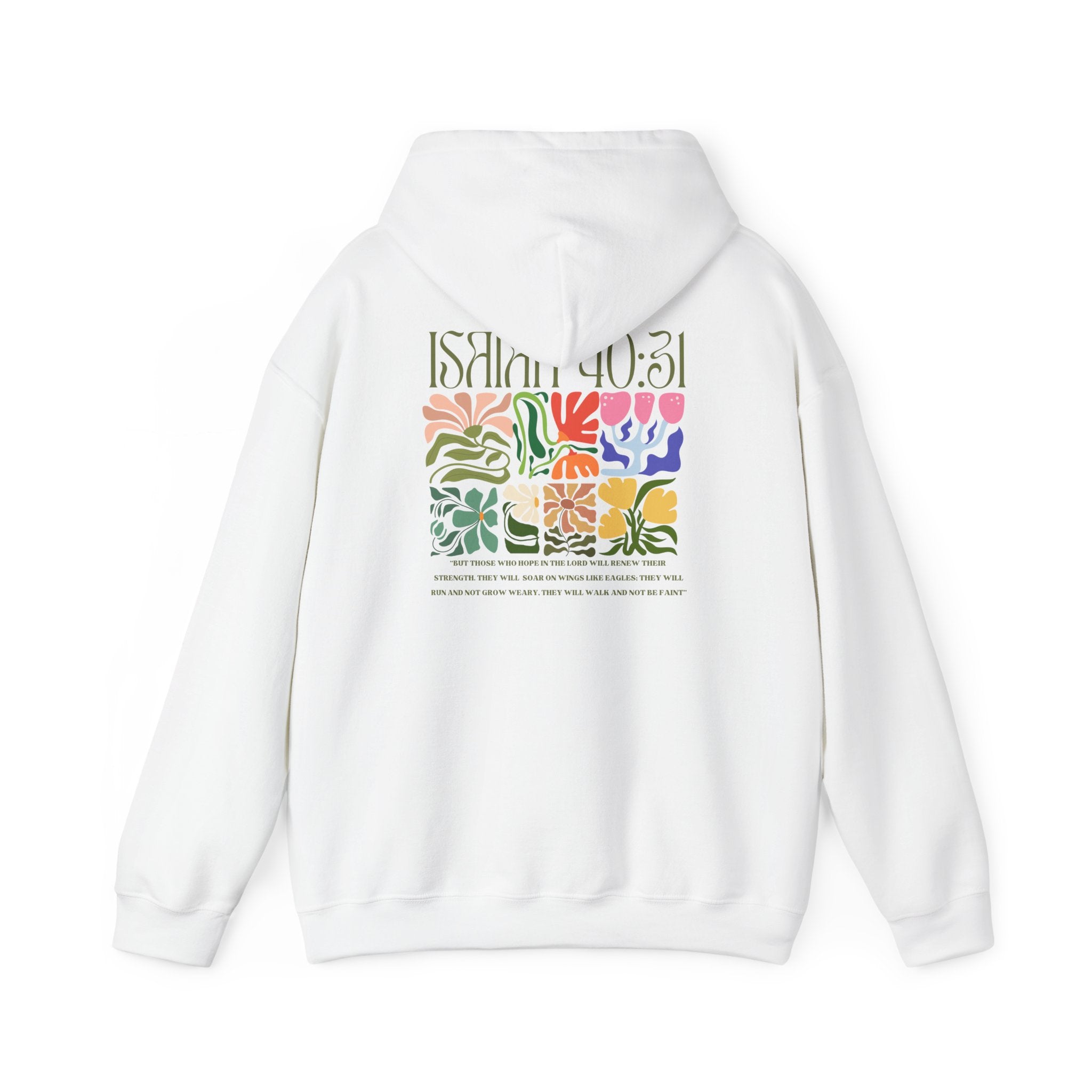 Run and Grow Hoodie| Isaiah 40:31 | Flower Pattern