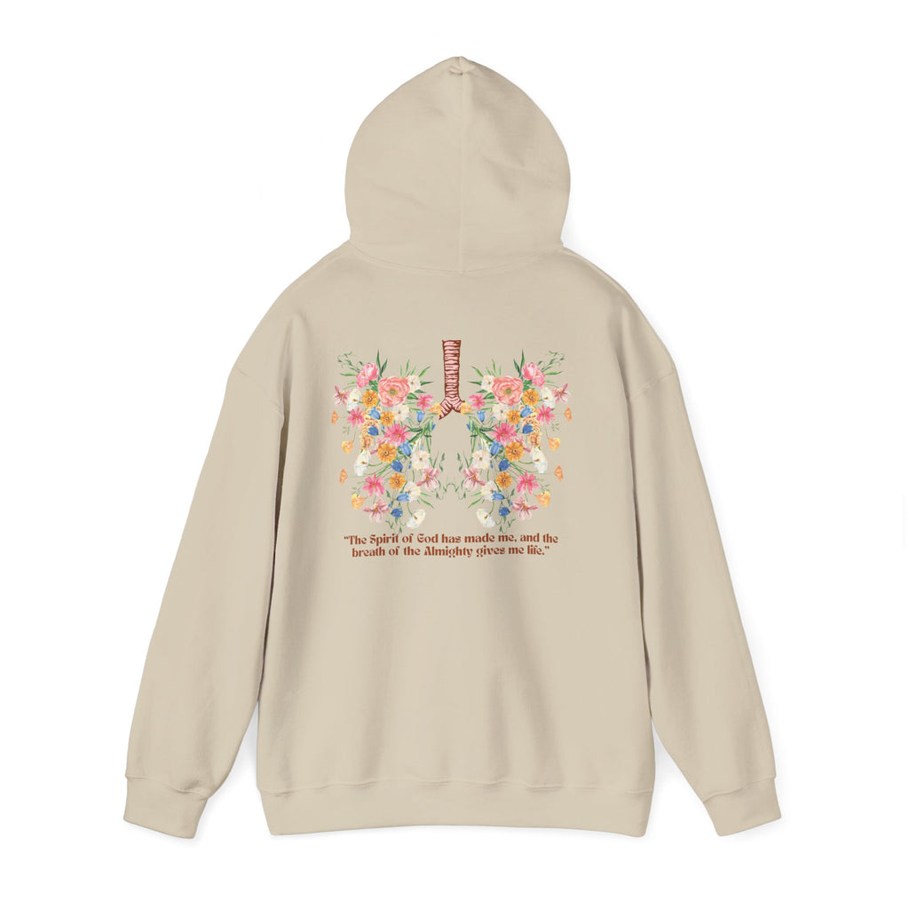 Breathe Hoodie | Job 33:4 | Flower Lungs